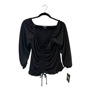 By & By Black Ruched Top